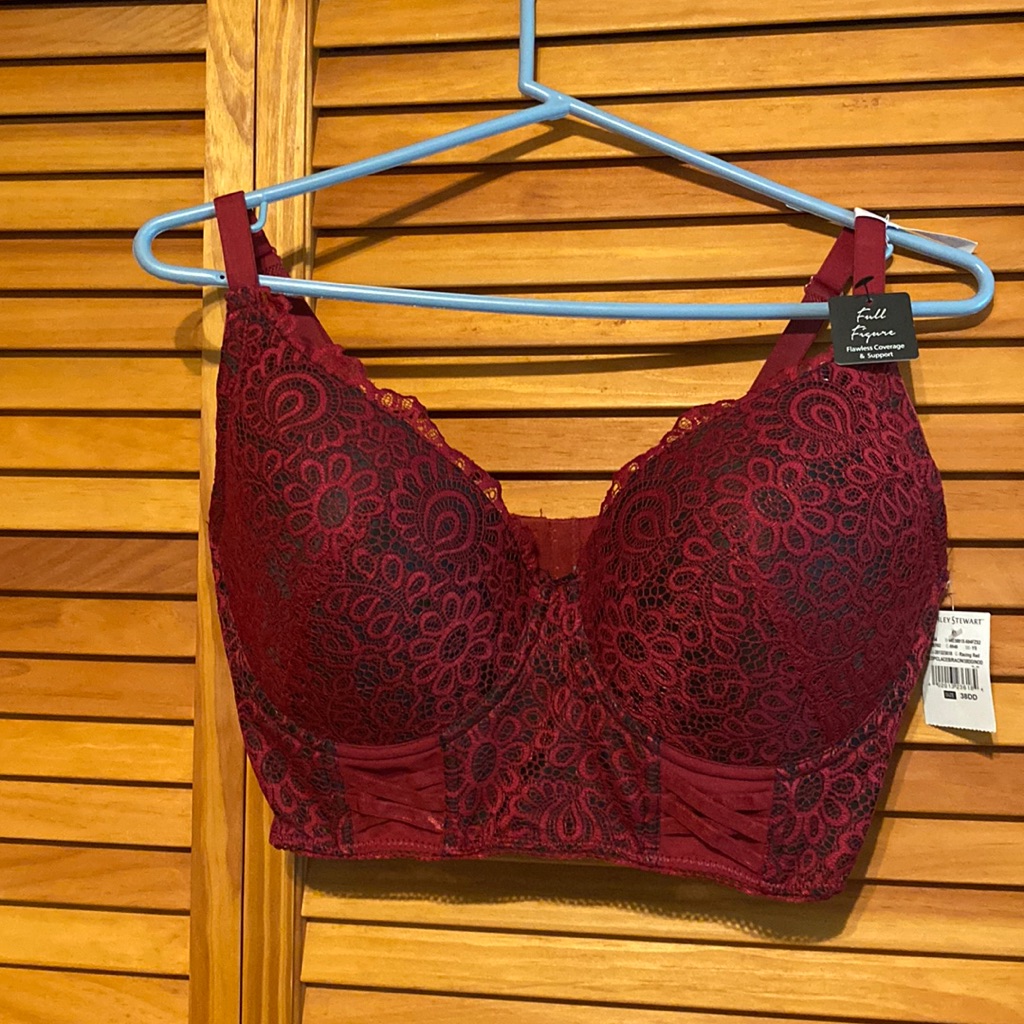 Ashley Stewart Awesome Brand New Bras Colour Dark Cherry Lace Cover